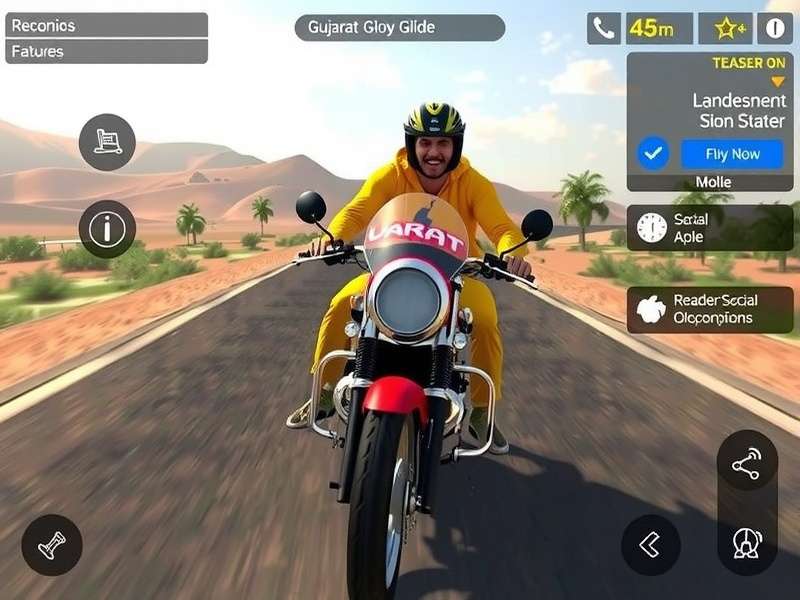 Gujarat Glory Glide gameplay screenshot showing vibrant Gujarat landscapes